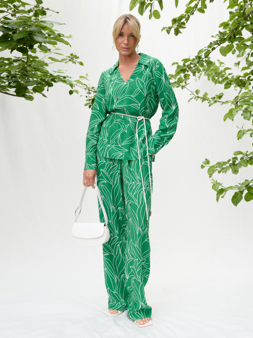 Брюки 2.5.1-119-4 (принт листья) (ELNY) 0