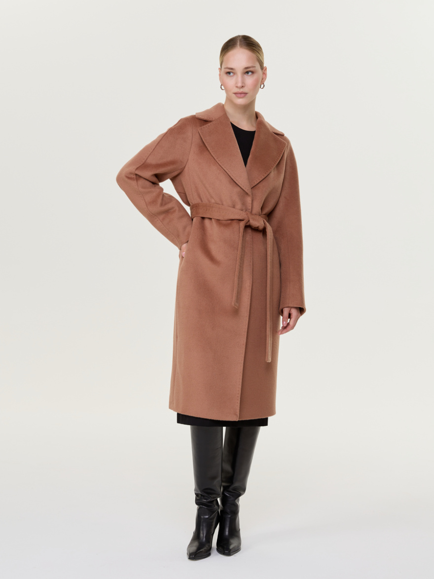 Пальто женское Стефани ш/в кэмел 0
