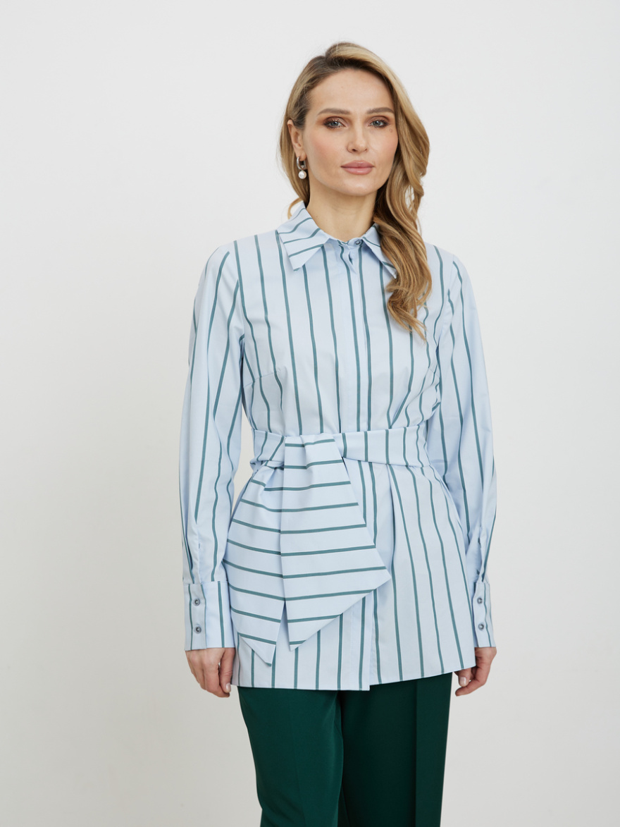 Рубашка 2.73.3-851-4 (зелено-голубая полоска) (ELNY) 0