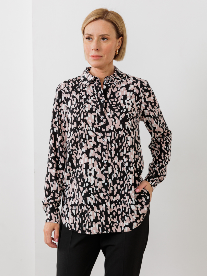Рубашка 2.73.1-349.1-4 (принт черно-розовый) (ELNY) 0