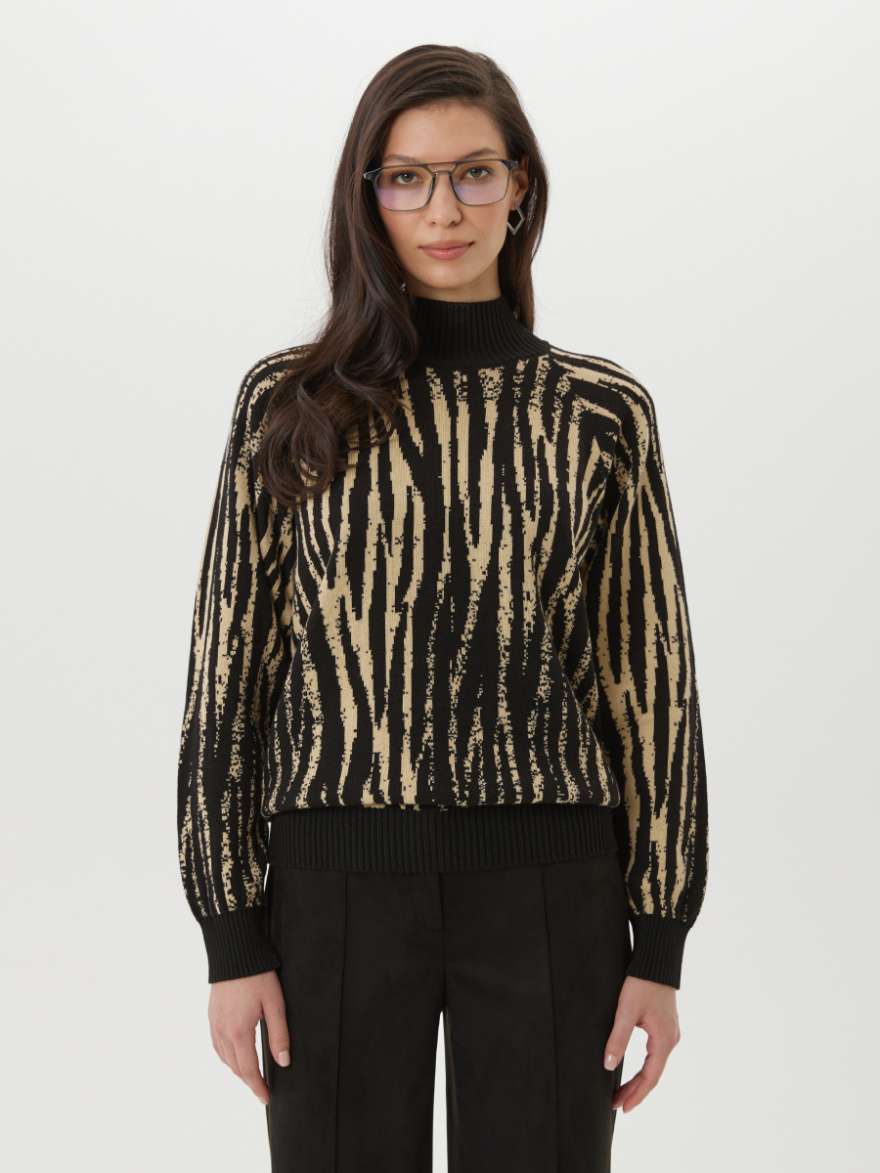 Джемпер 3.DJ.2-193-5 (бежево-черный) (ELNY) 0