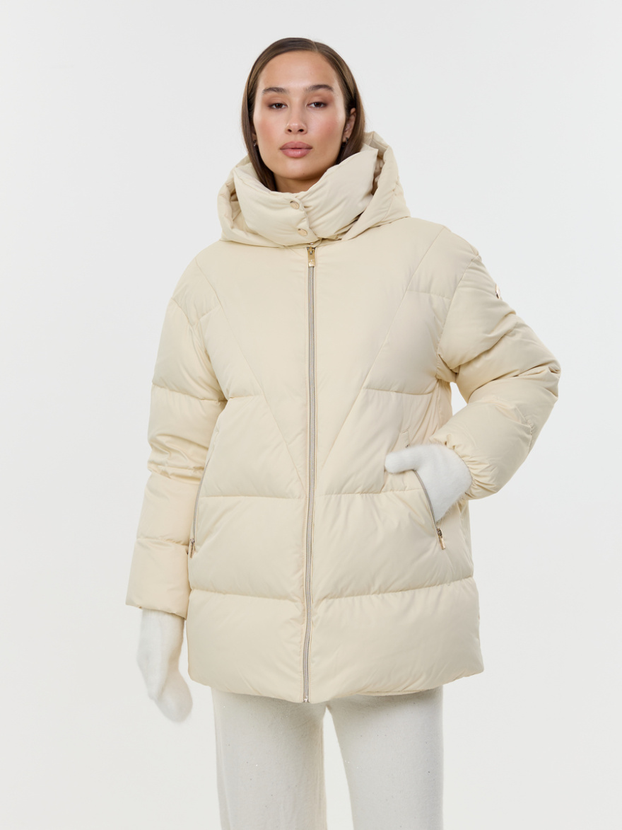 APRIL/T208-204 Куртка женская на натуральном пуху, песочный 0