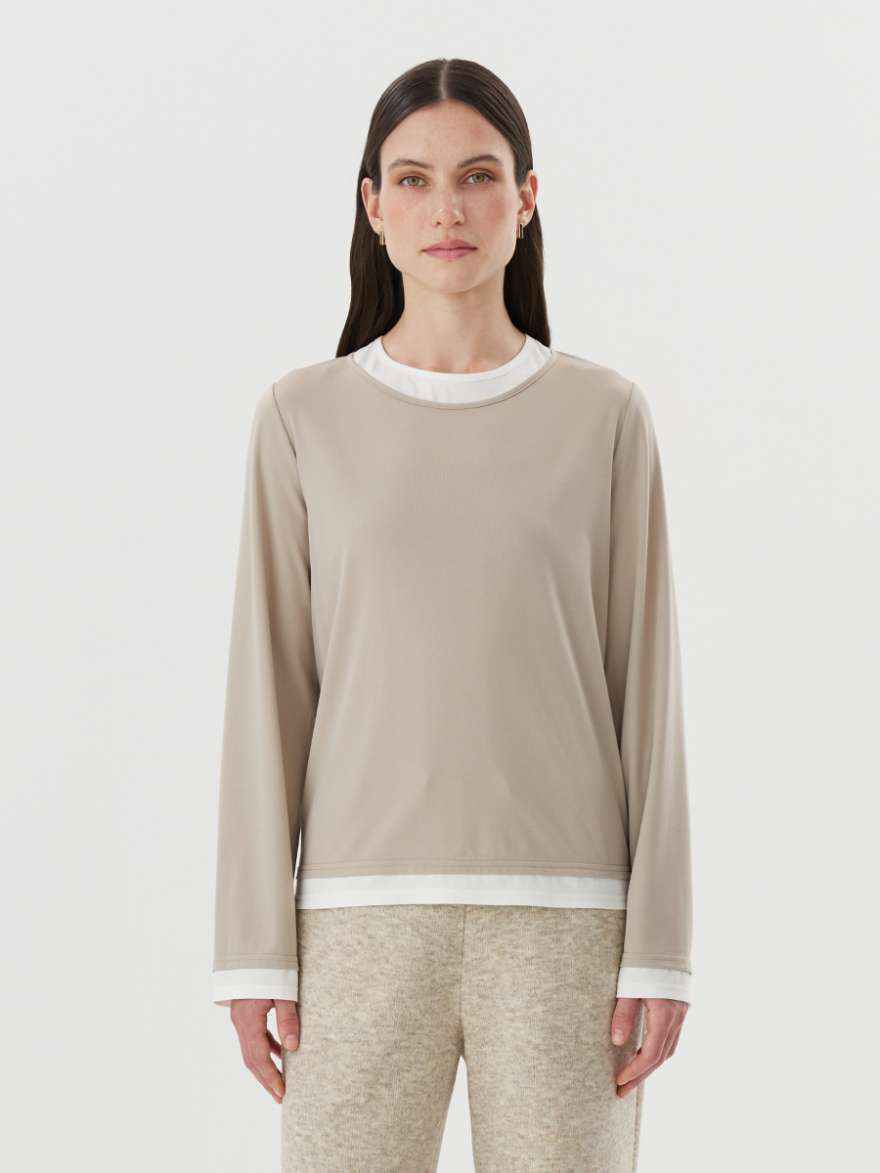 Джемпер 4.6.2-283-6 (бежевый с молочным) (ELNY) 0