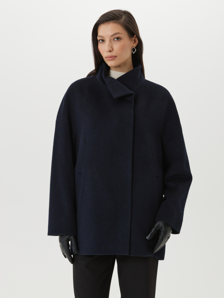 Пальто 7551 В8179 Темно-синий меланж 170 0