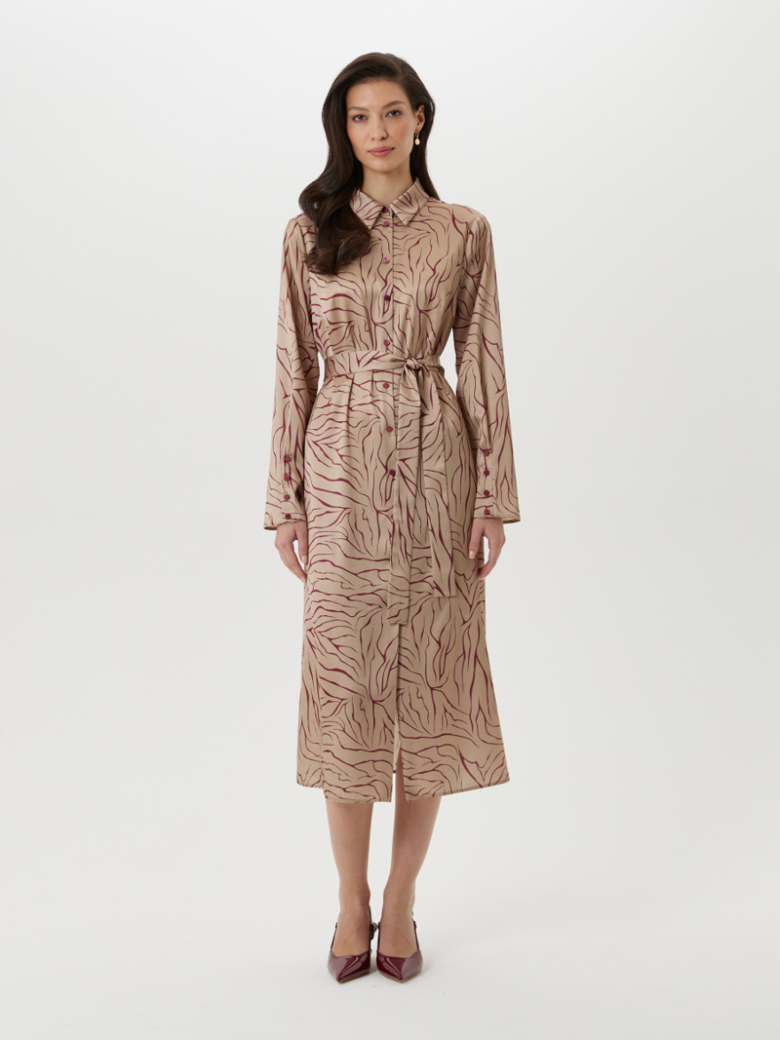 Платье 2.1.2-1019-5 (бежево-бордовый) (ELNY) 0