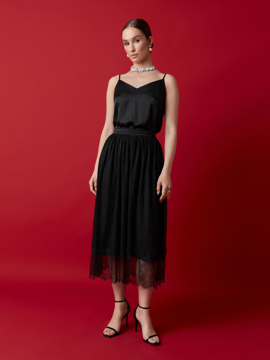 Юбка 2.4.4-831-4 (черный шантильи) (ELNY) 0