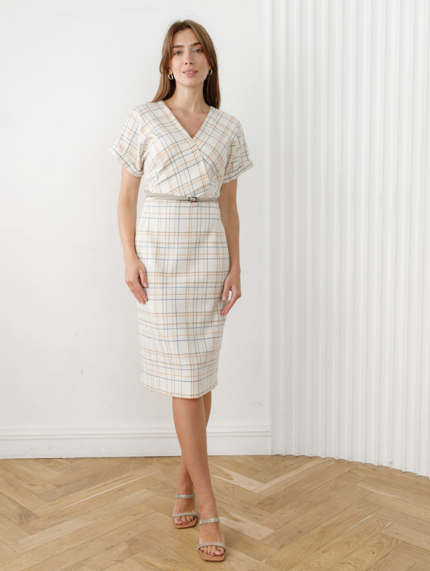 Платье 2.1.1-756-3 (молочный, принт клетка) (ELNY) 0