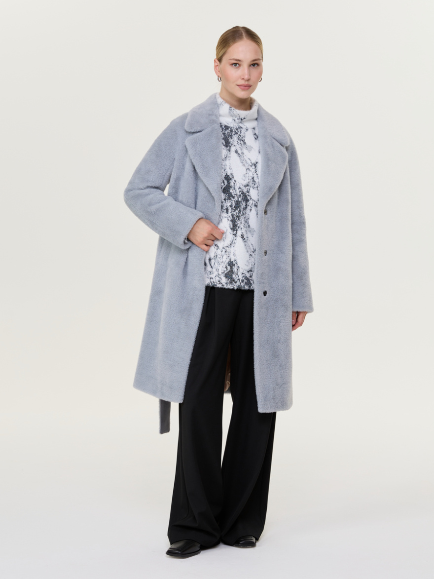 Пальто меховое жен. 5-0322/1м-312 серо-голубой 0