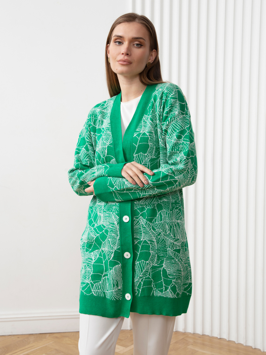 Кардиган 3.C.2-505-3 (зеленый) (ELNY) 0