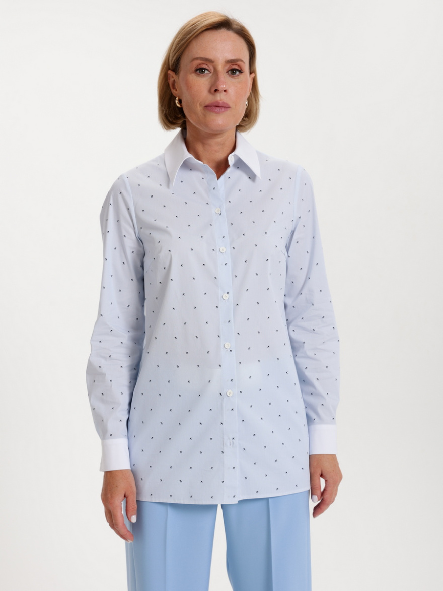 Рубашка 2.73.1-854.1-4 (голубой с белым воротничком) (ELNY) 0