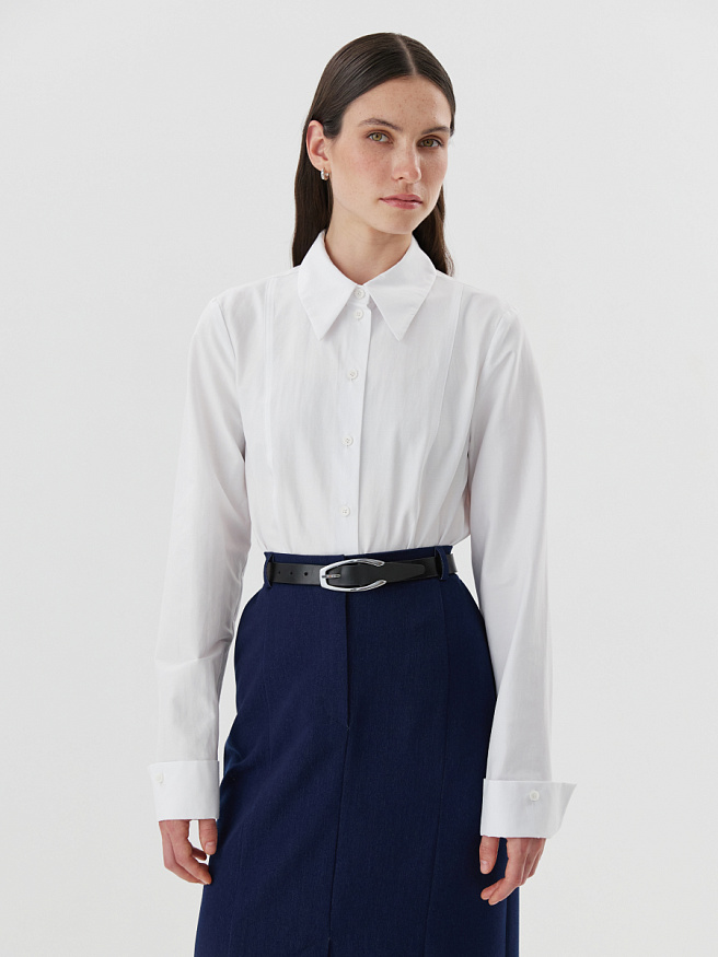 Рубашка из хлопка с рельефами