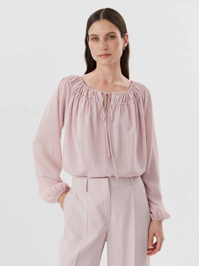 Блуза из жаккардового крепдешина