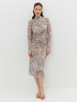 Прилегающее платье из сетки с принтом