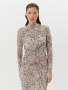 Прилегающее платье из сетки с принтом 4.1.2-937-5 (отблески зари)