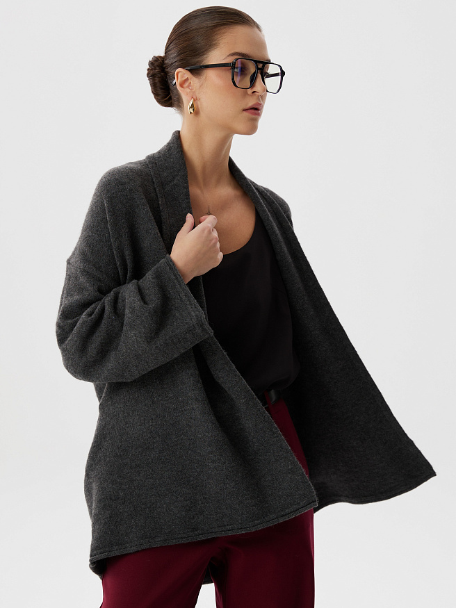 Кардиган  с шерстью свободного силуэта