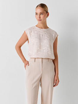 Базовый топ из вискозы с жаккардом