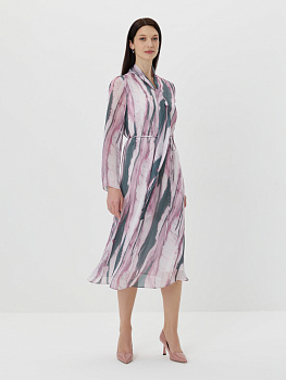 Платье из шифона с принтом