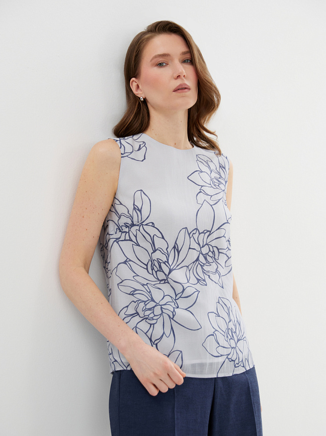 Топ из вискозы с принтом