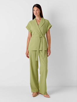 Брюки прямого кроя на резинке