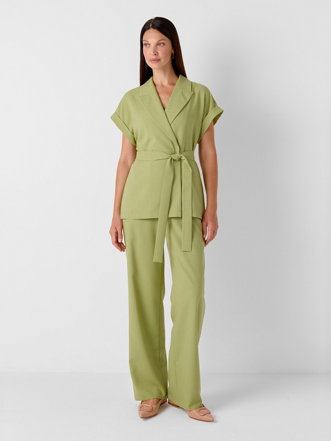 Брюки прямого кроя на резинке