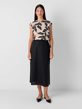 Юбка из натурального льна с поясом