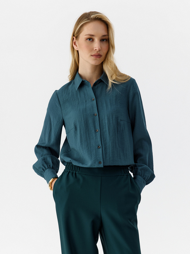 Блуза из вискозы с добавлением льна