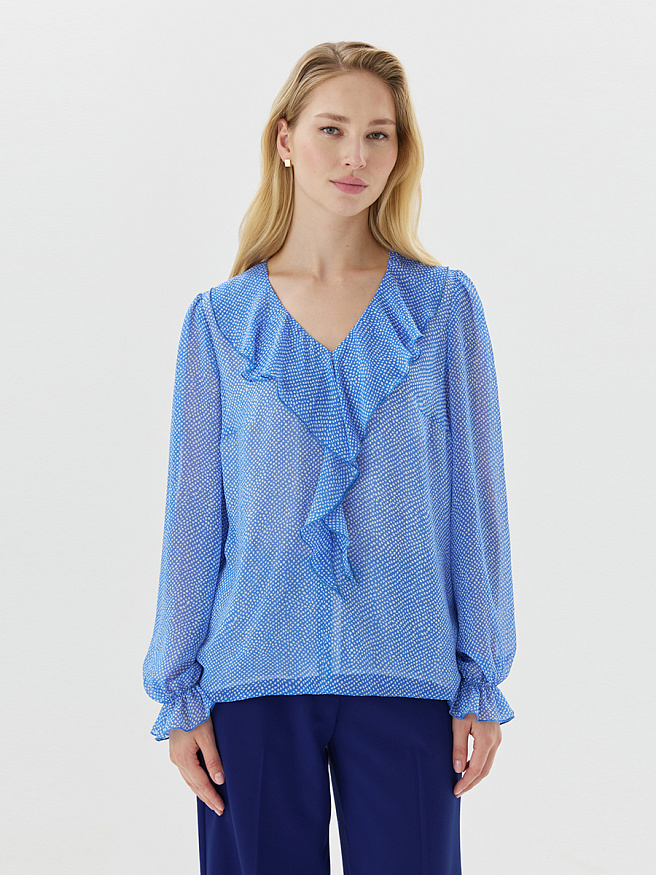 Блуза из шифона с воланами