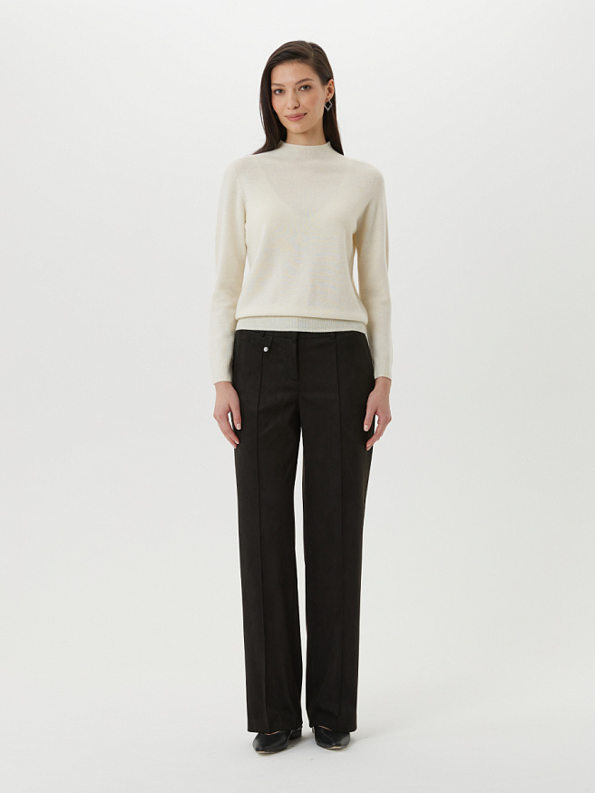 Классические брюки из замшевого трикотажа