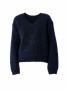 Джемпер из трикотажа с шерстью и V-образным вырезом 3.DJ.3-218-5 (темно-синий) 
