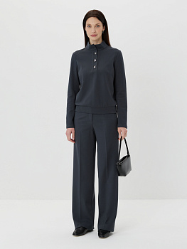 Брюки классического кроя из трикотажа