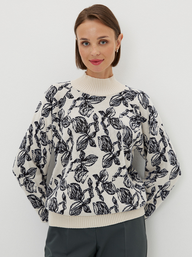 Джемпер с флористическим принтом