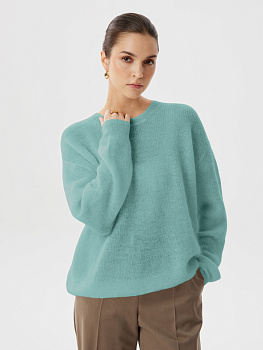 Джемпер базового кроя из шерсти и мохера