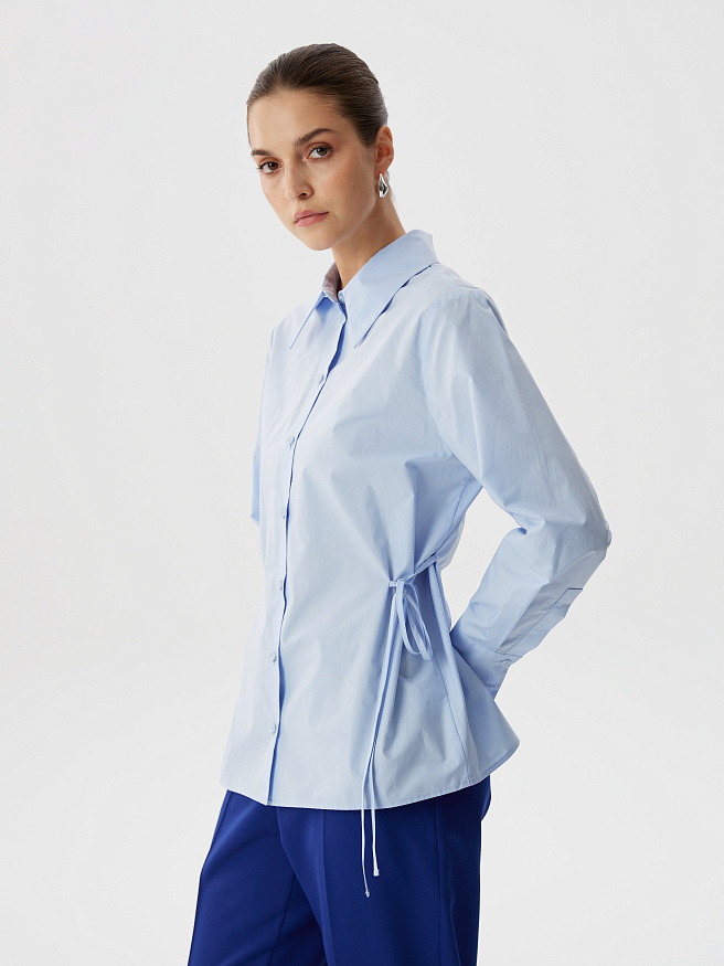 Рубашка с завязками на талии