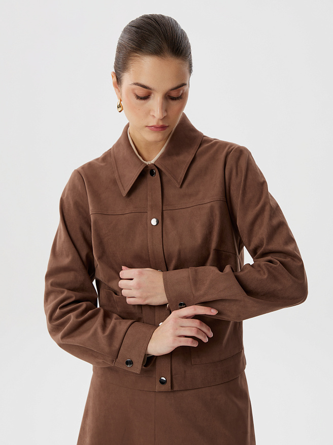 Бомбер из замши