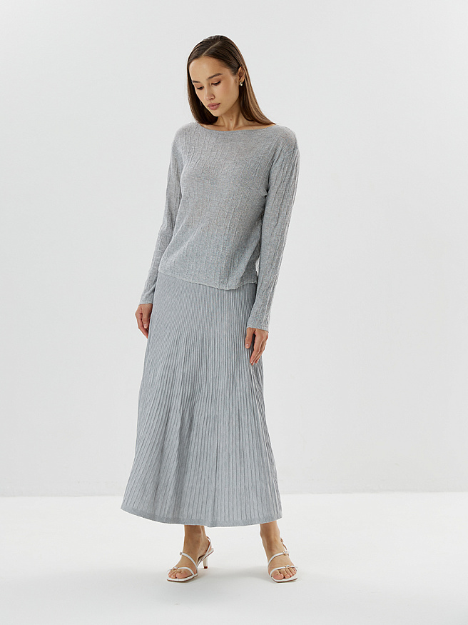 Юбка миди из вязаного трикотажа