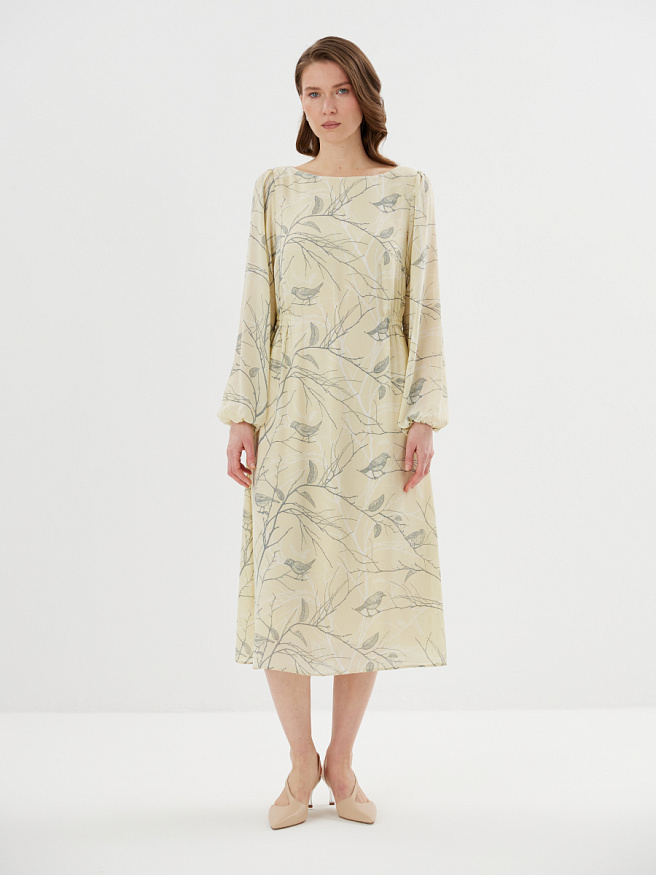 Платье из шифона с принтом