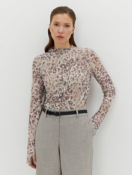 Джемпер из сетки с имитацией миттенок