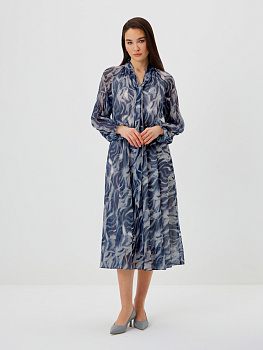 Платье из шифона с принтом