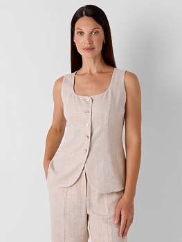 Элегантный жилет изо льна с напылением