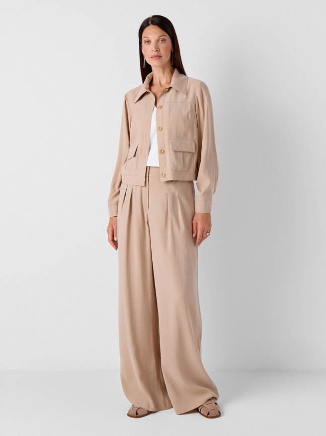 Брюки-палаццо из модала со складками