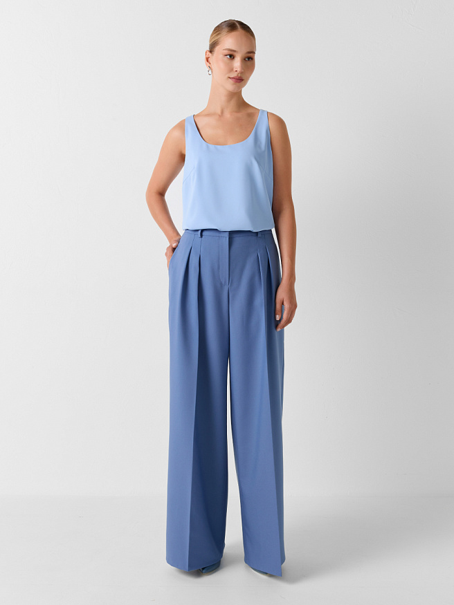 Брюки палаццо со складками