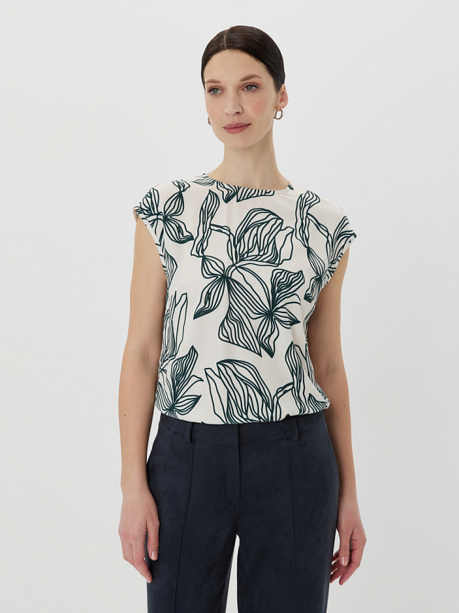 Топ с принтом из вискозы