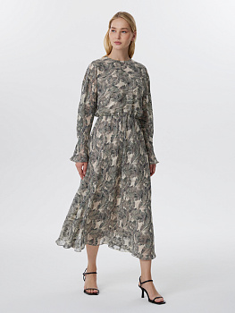 Платье миди с принтом