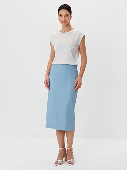 Юбка-миди прямого силуэта из денима