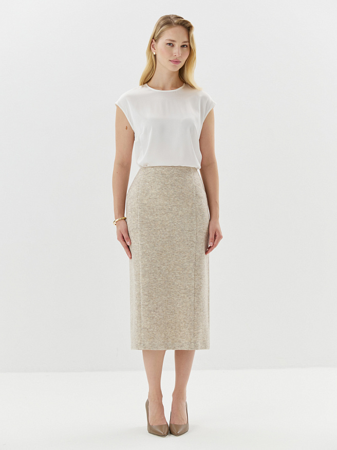 Юбка миди из трикотажа с шерстью