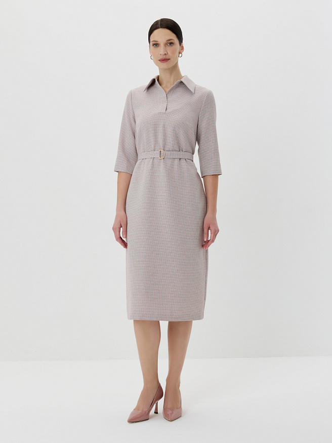 Платье с фактурой "пье-де-пуль"