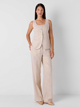 Классические брюки изо льна с напылением