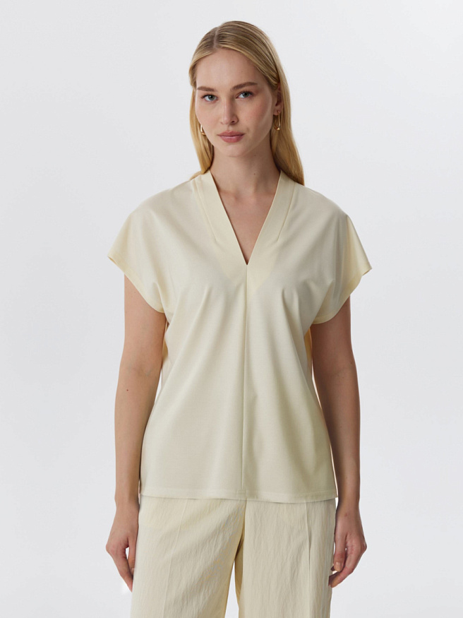 Джемпер с V-образной горловиной и рукавом кимоно