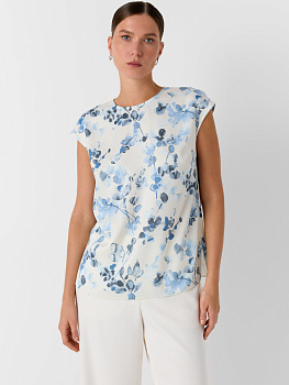 Атласный топ с принтом