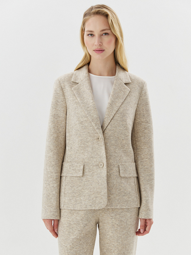 Жакет без подкладки из трикотажа с шерстью